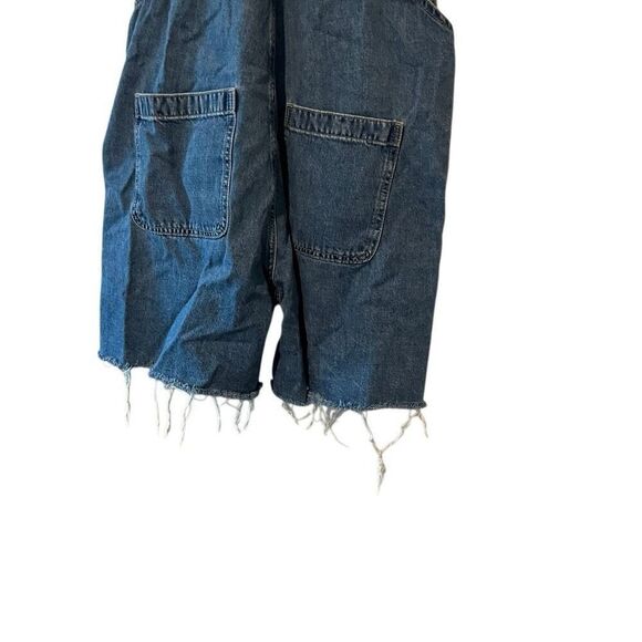 GAP DENIM 90’s Y2k Slouchy shorta medium wash overall shorts size Large denim ov - Picture 5 of 16
